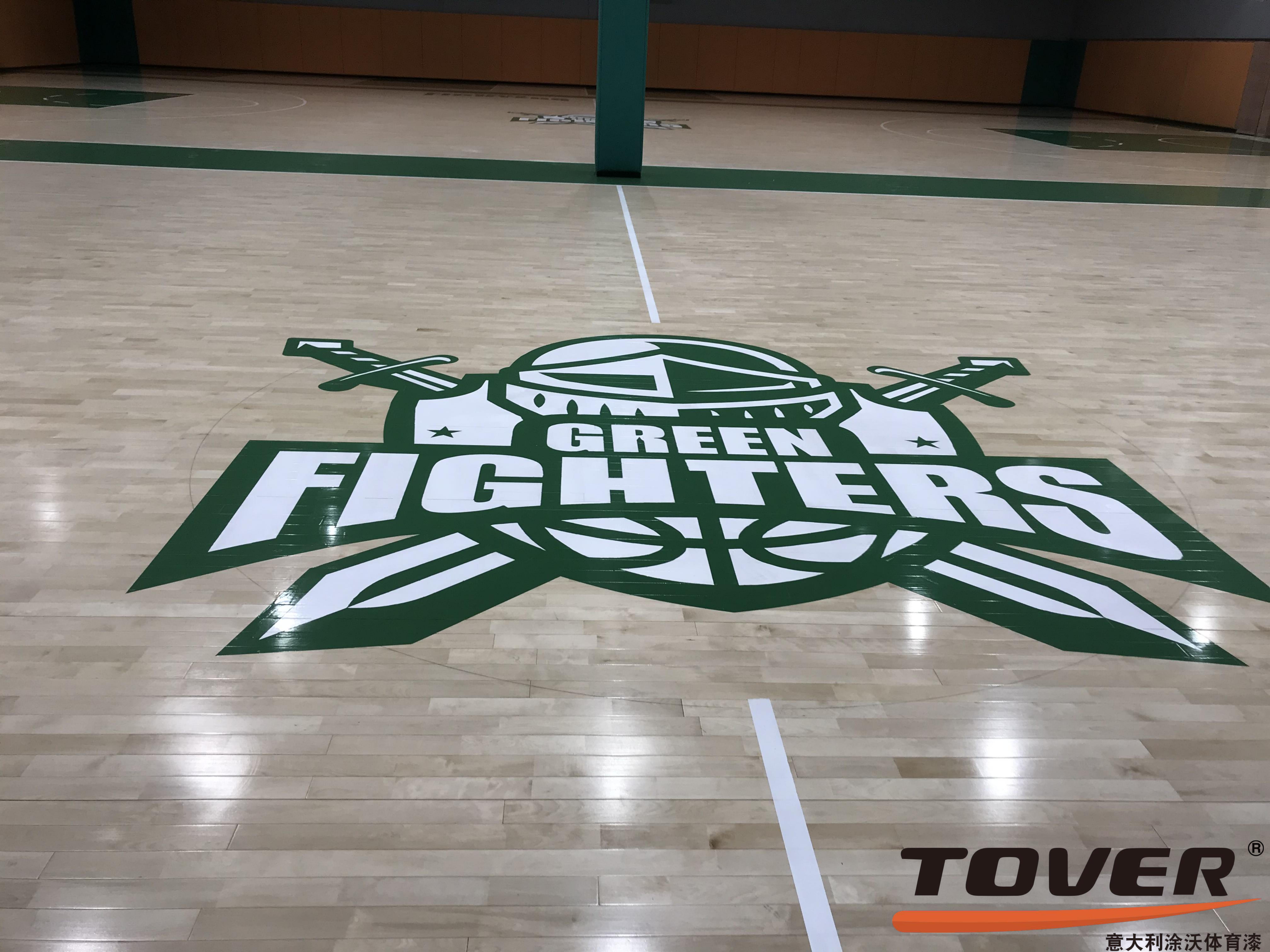 上海浦东新区GREEN FIGHTER篮球俱乐部彩漆面漆LOGO施工